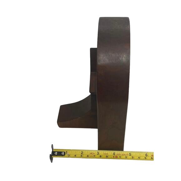 Mid 20th Century Rustic Handcrafted Mahogany Bookends With Star Motif - A Pair - Picture 10 of 13